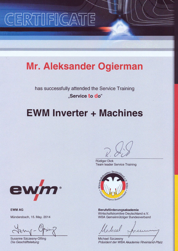Szkolenie Serwisowe EWM Inverter + Machines