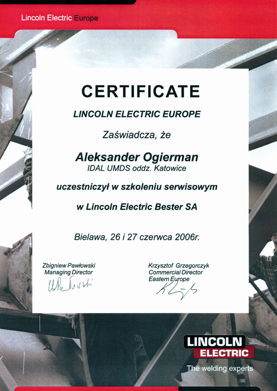 Szkolenie Serwisowe Lincoln Electric